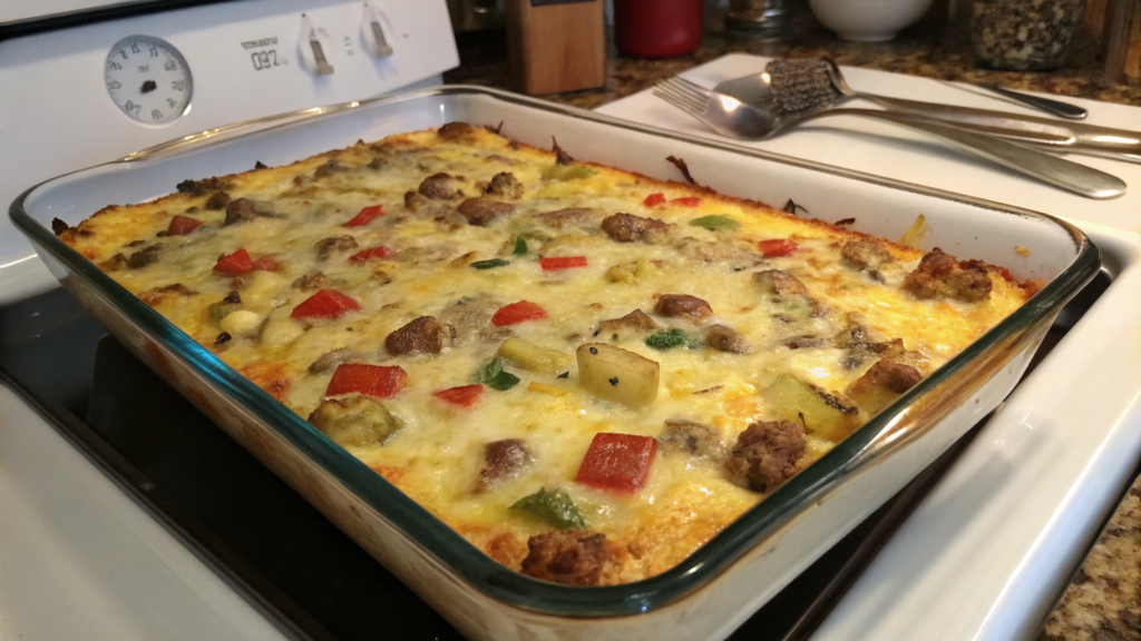 Family-Size Breakfast Casserole You Bake Once and Reheat All Week